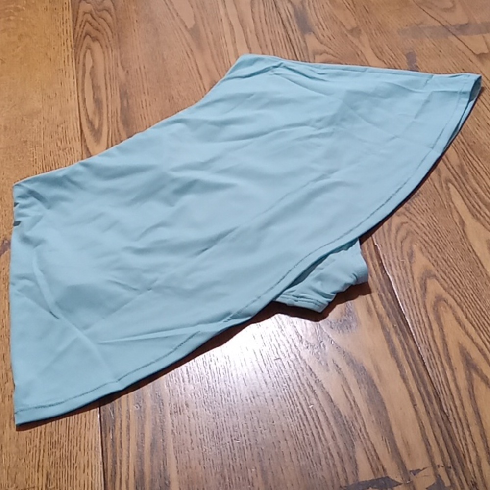 Andie The Skirt Glossy Eco Nylon Cabana Blue Medium NWT - Picture 6 of 8